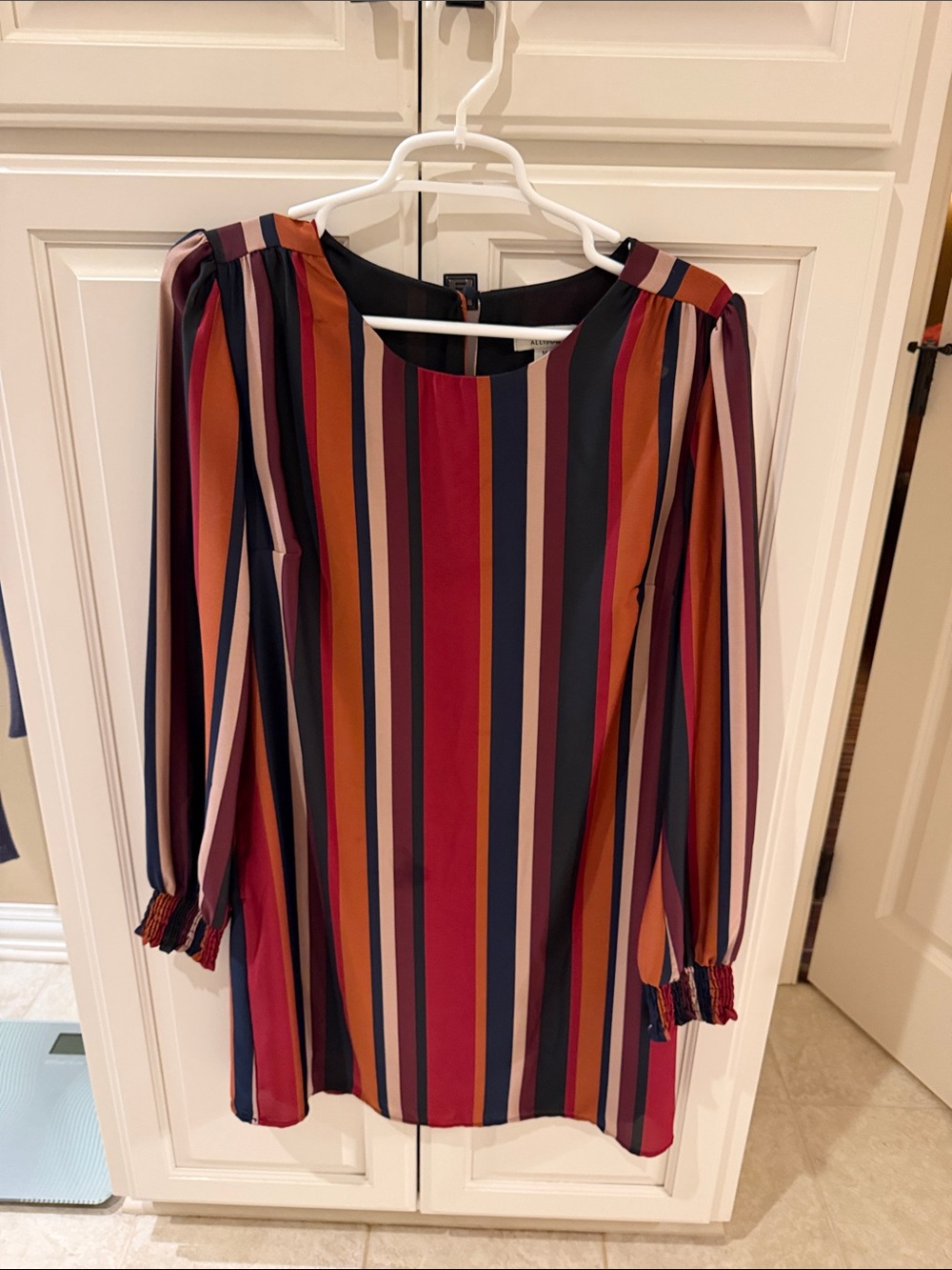 Allison Joy Striped Long-Sleeve Shift Dress in Multicolor from Evereve